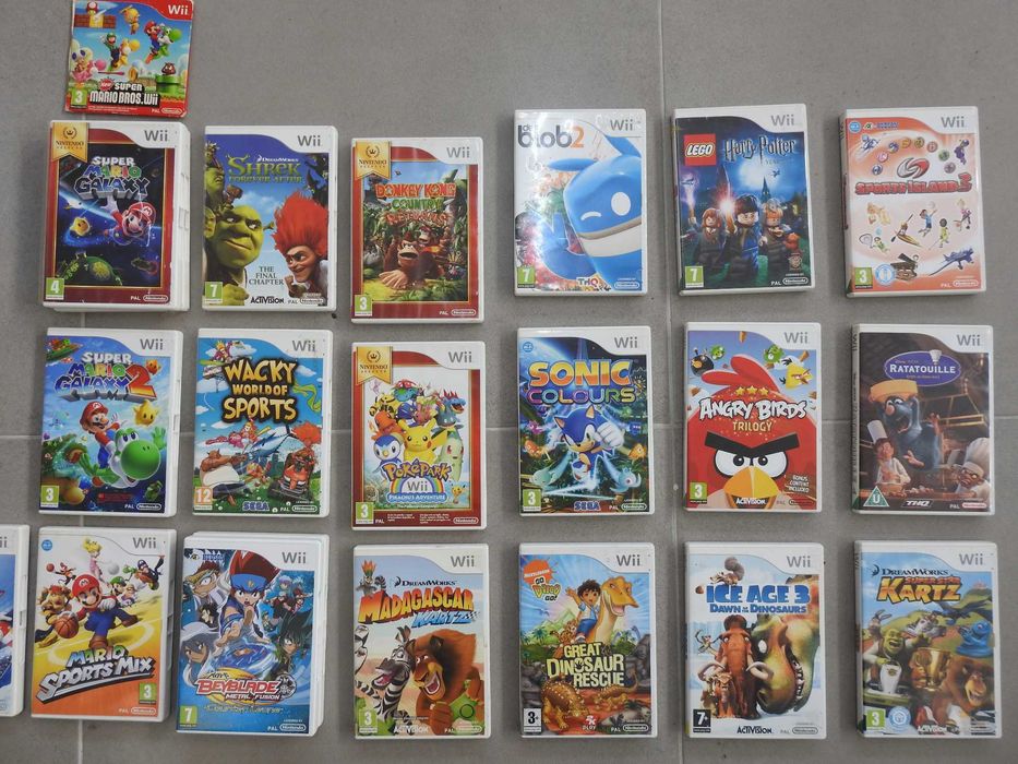 Jogos Nintendo Wii colecionáveis Super Mario/Sonic/Kong