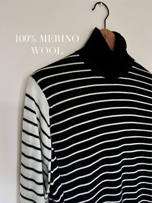 Wełniany sweterek golf 100% wełna ciepły miękki puszysty cozy