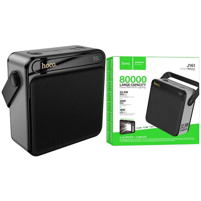Павербанк 80000 mah повербанк 80000 зі швидкою зарядкою 22.5Вт HOCO J161 павер банк 80000 для роутера повер банк купить повербанк ОПТ павербанки оптом