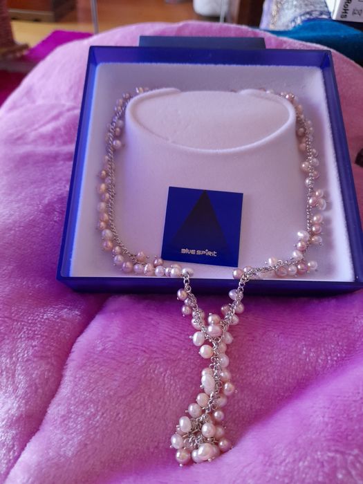 Colar de prata e pérola Italiano