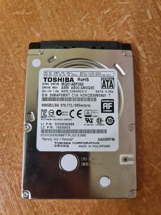 HDD для ноутбука 2.5" 500GB Toshiba (MQ01ACF050) С НЮАНСОМ