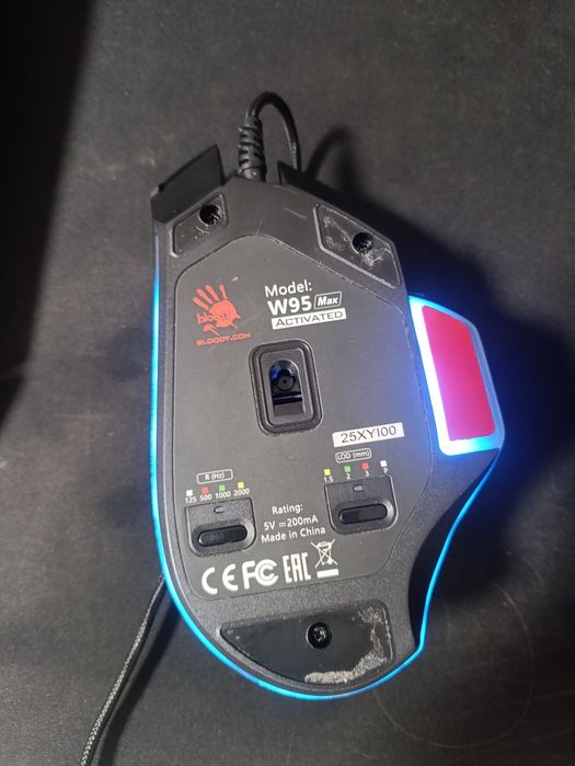 Мишка A4Tech Bloody W95 Max Black на запчастини або під ремонт