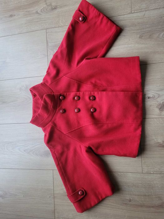 piękna czerwona kurtka przejściowa z rękawem 3/4 Clockhouse