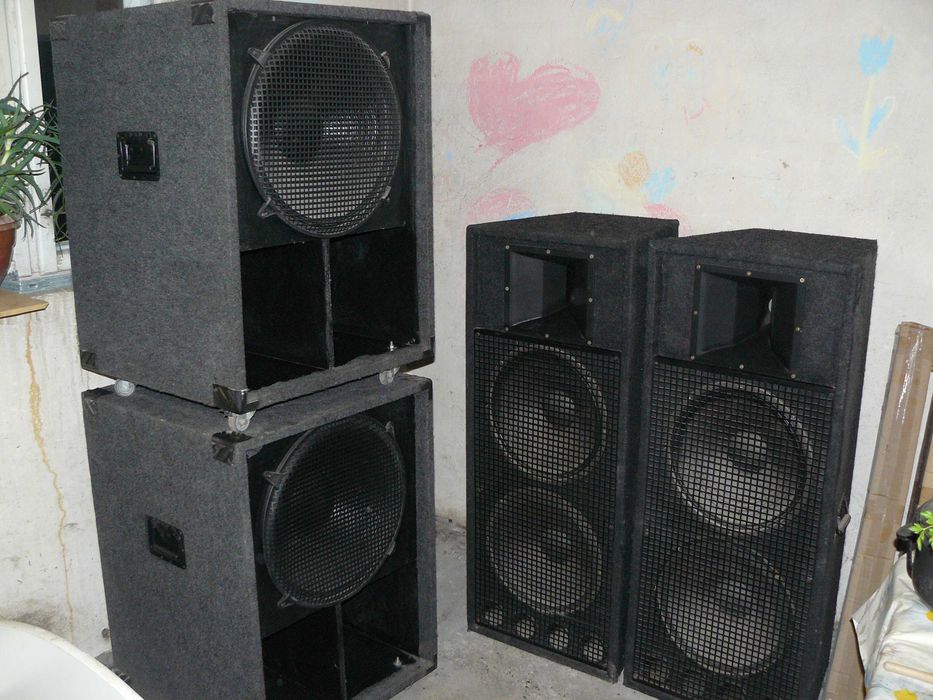 Głośniki estradowe komplet + zestaw kabli