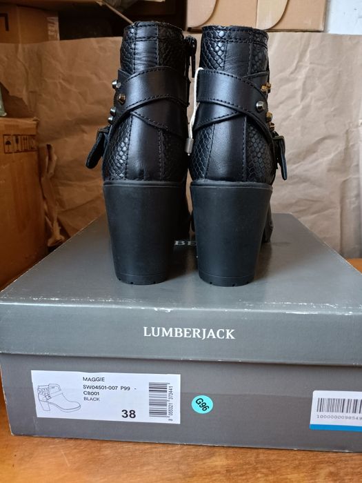 Ботинки (ботильйоны) Lumberjack Maggie CB001 , черные,р.38 новые, кожа
