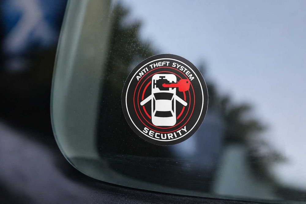 Autocolantes de Alarme para Vidro Carro - Dissuasores Anti Roubo