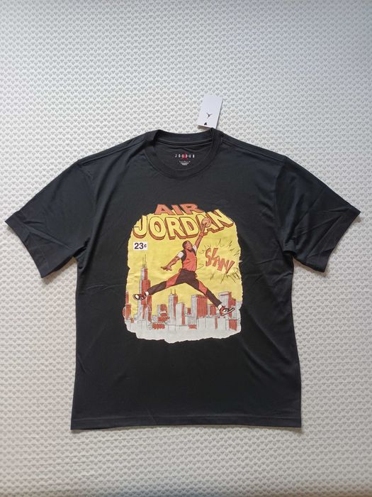 czarny T-shirt Air Jordan Comic L basketball streetwear casual