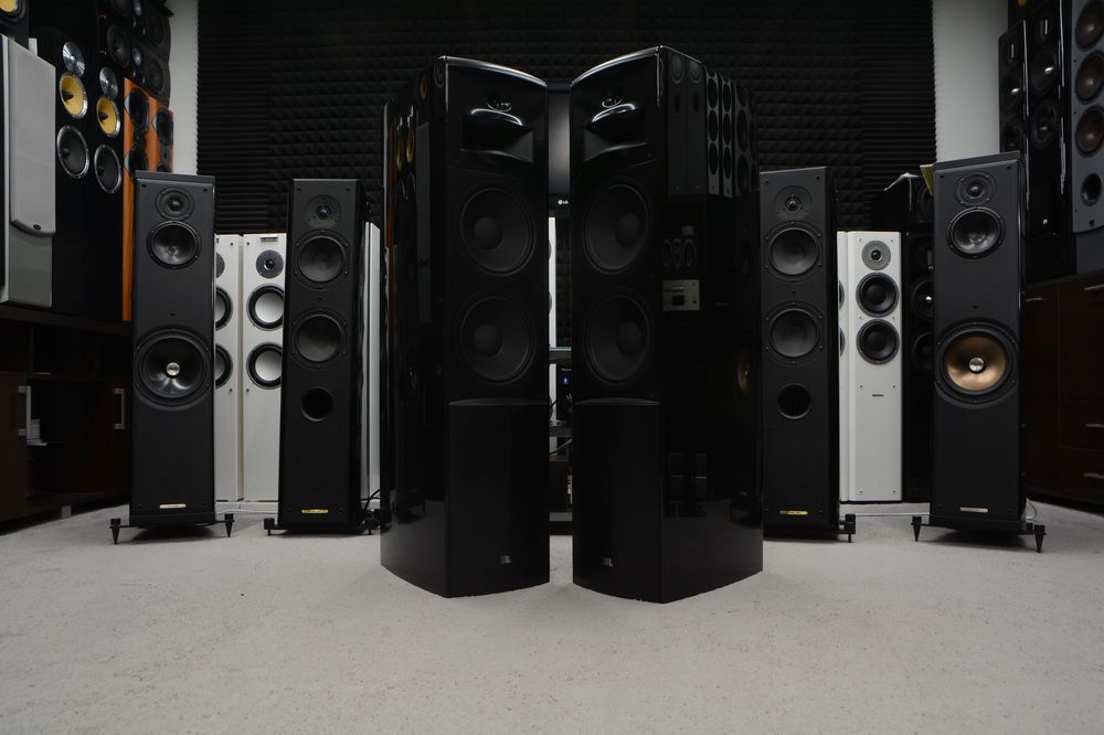 kolumny Głośnikowe podłogowe stereo czarny połysk Lakier JBL LS80