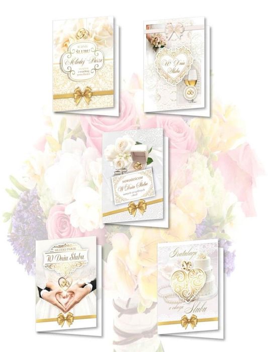 Karnet B6 z naklejkami hologr. Ślub MIX (10szt) Top Graphic Rok