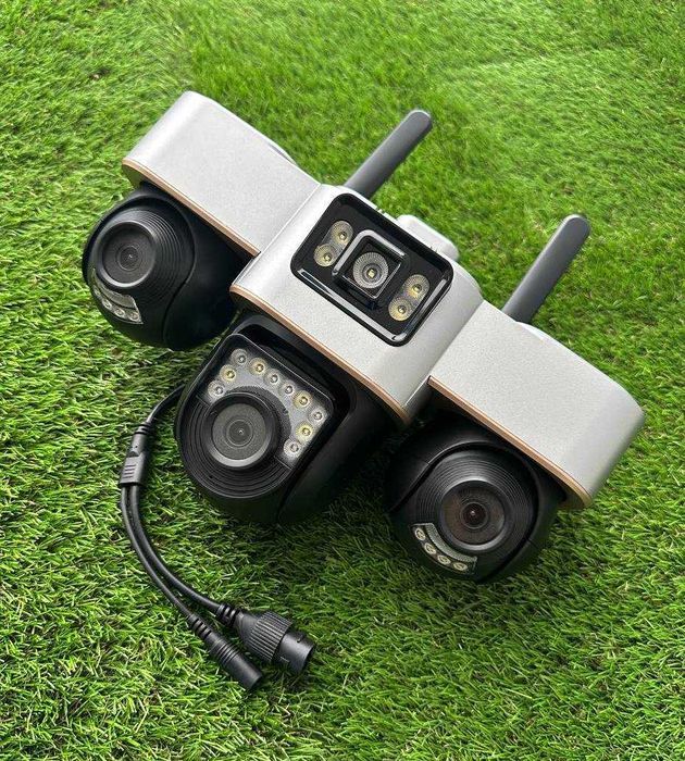 Тройная Wifi камера видеонаблюдения с PTZ боковыми линзами SC30