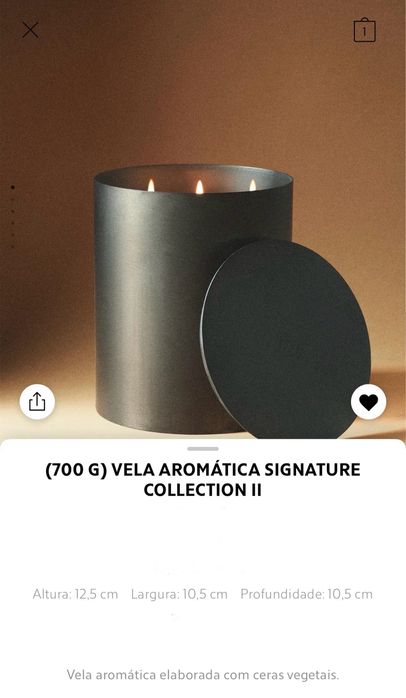 (700 G) Vela Aromática SIGNATURE COLLECTION II Zara Home NOVO