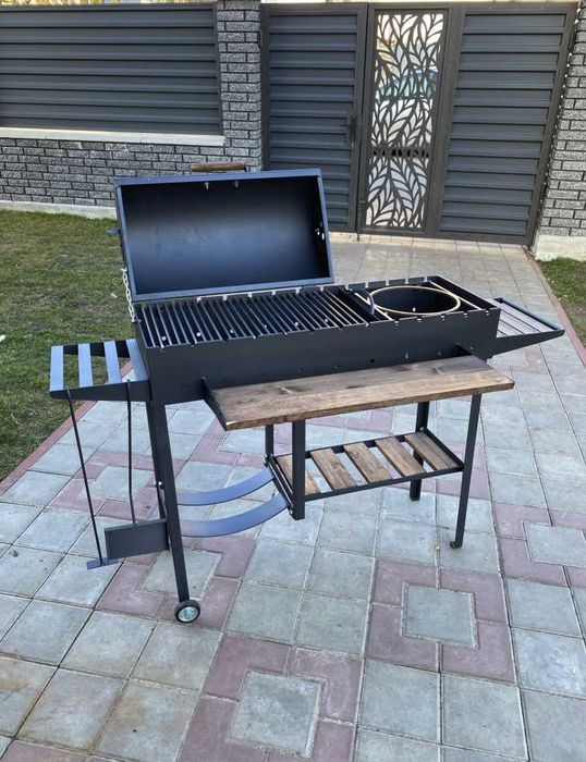 ТОП ПРОПОЗИЦІЯ!Мангал з кришкою для барбекю метал 5 мм на 13 шампурів