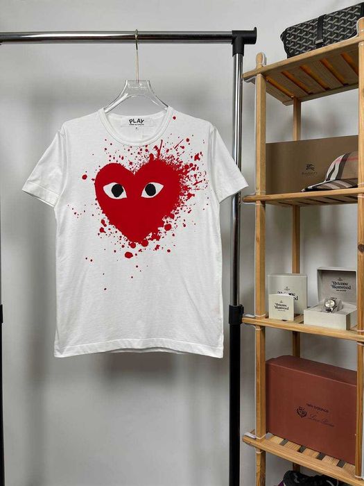 Футболка Comme Des Garcons | Бавовняна Футболка CDG | Тішка З Сердем