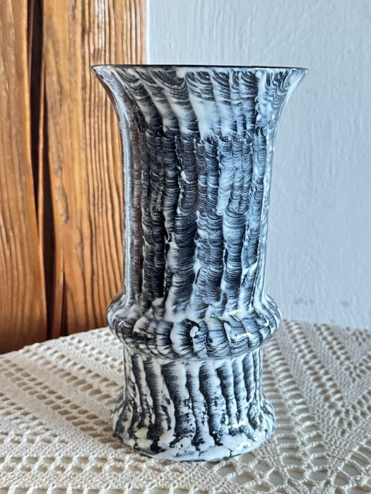Stary Flakon Wazon ceramiczny Brabancja zaciekowy wzór retro PRL