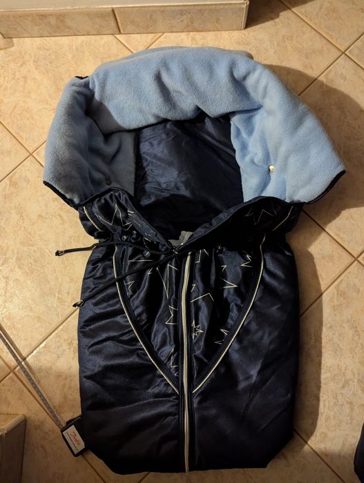 Śpiwór śpiworek zimowy do wózka na sanki jak nowy