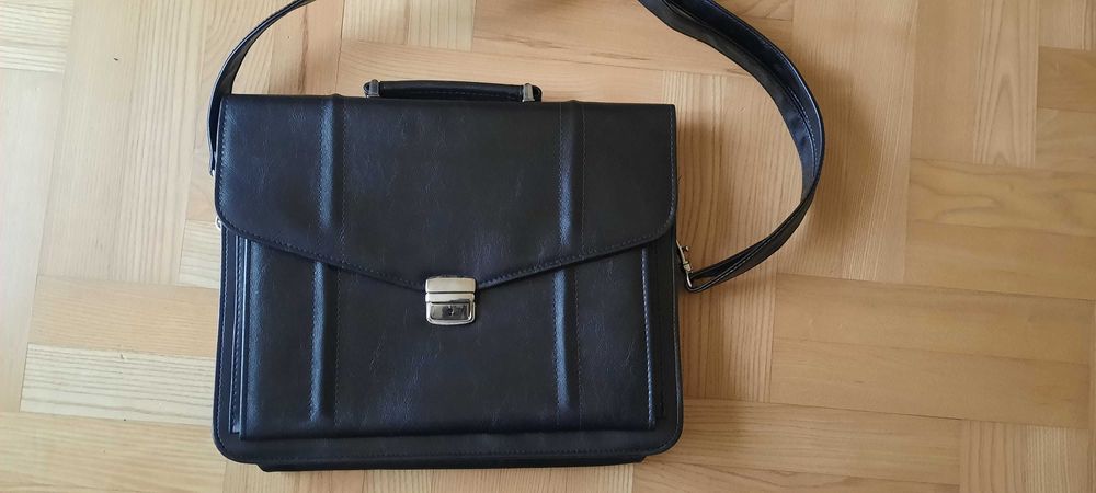 Nowa skórzana męska lu damska torba aktowa zamykana kluczykiem