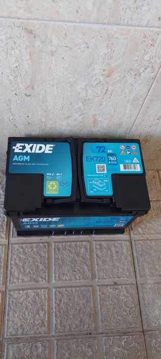 Bateria Exide AGM 72Ah 760A, nova com fatura Bosch
