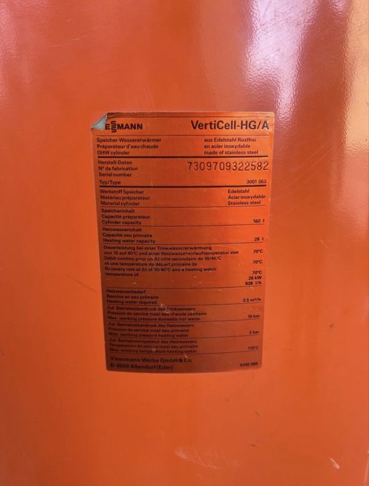 Zbiornik viessmann VertiCell 160l stal nierdzewna