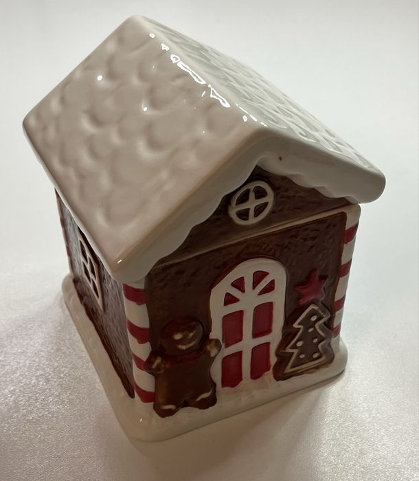 Pojemnik świąteczny domek z pokrywką na pierniki dolomit