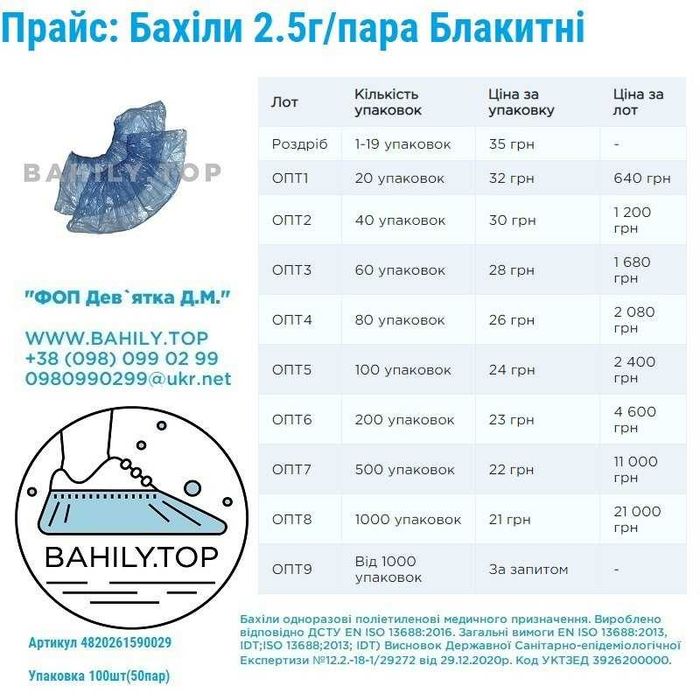 бахилы топ цветные