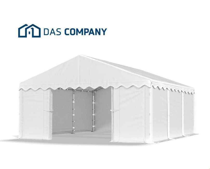 Namiot Magazynowy BIAŁY 6x6x2m Namiot Handlowy Garażowy DAS
