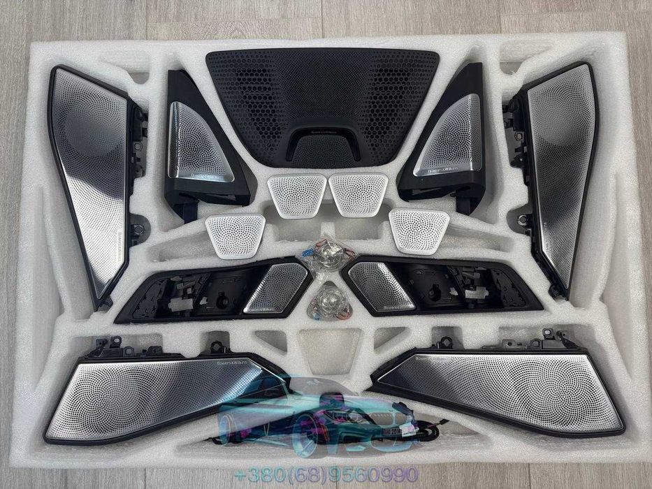 Сетки на динамики Bowers & Wilkins с подсветкой BMW X5 X7 X5M G05 G07 F95 Набор накладок баверс вилкинс