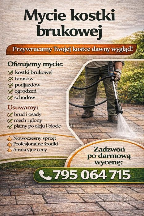 Mycie kostki brukowej
