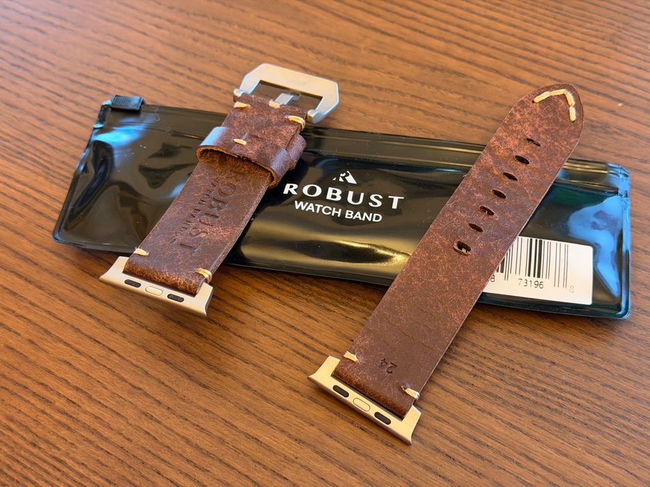 Bracelete em Pele ROBUST Goods para Apple Watch Ultra – Castanho