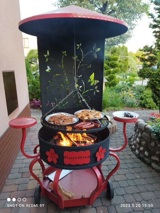 Grill palenisko na węgiel lub drzewo