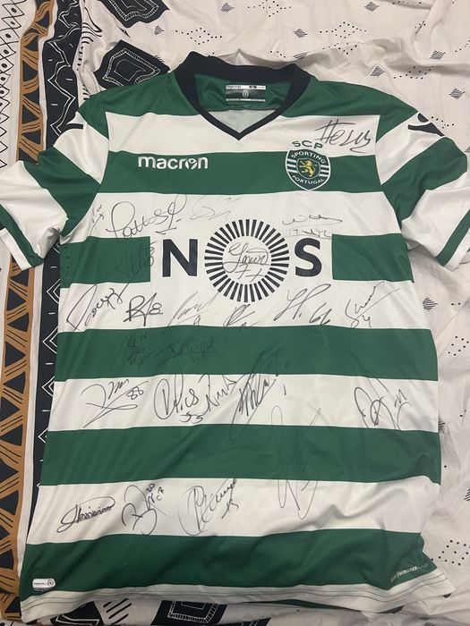 Camisola Oficial Sporting 17/18 - Toda assinada pela equipa - Gelson Martins