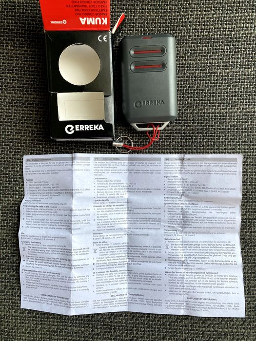 Comando emissor para controlar portões ERREKA KUMA KU02 (Novo)