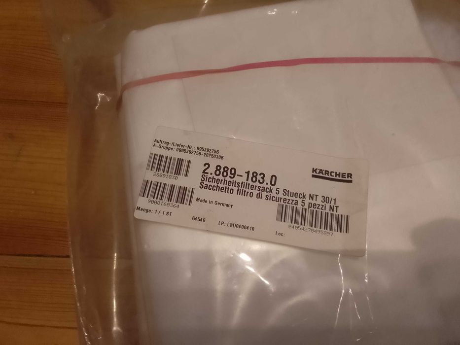 Kärcher Bezpieczny worek filtrujący, 5 szt., NT 30/1 2.889-183.0