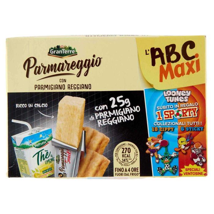 Набір для перекусу ABC Maxi Parmareggio.Сир, чай з лимоном і крекери.