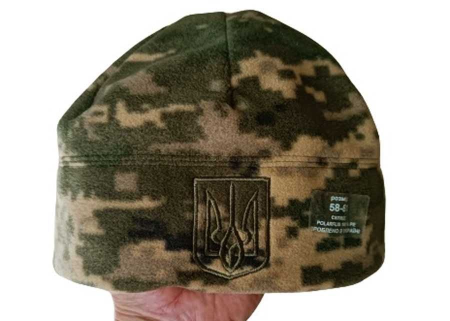 Шапка Зимняя Тёплая Флисовая Камуфляж Военная