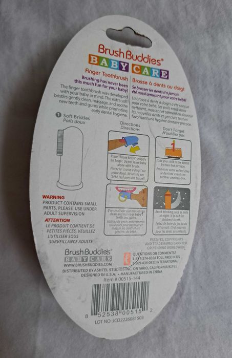 1 Escova Dental de Dedos - Bebés dos 0 aos 3 anos - Nova!