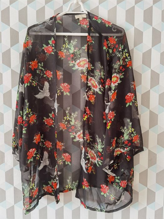 Kimono w kwiaty letnie L 44-46
