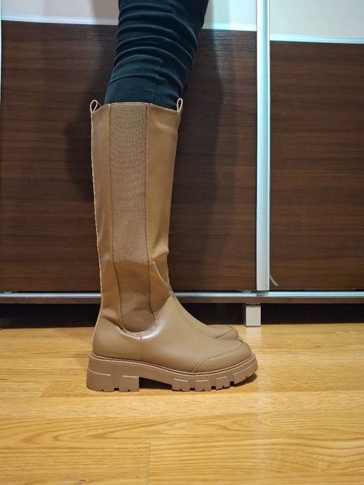 Kozaki nowe, brązowe kozaki, długie kozaki, 39