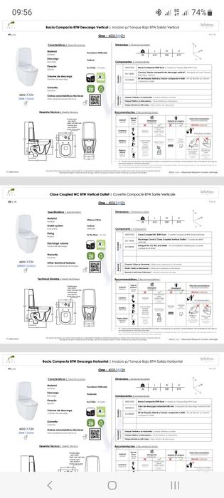 Sanita compacta NOVA Valadares ONE - SEM TANQUE