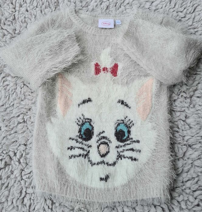 Włochaty ciepły sweter Disney Marie roz 80 /12 mcy