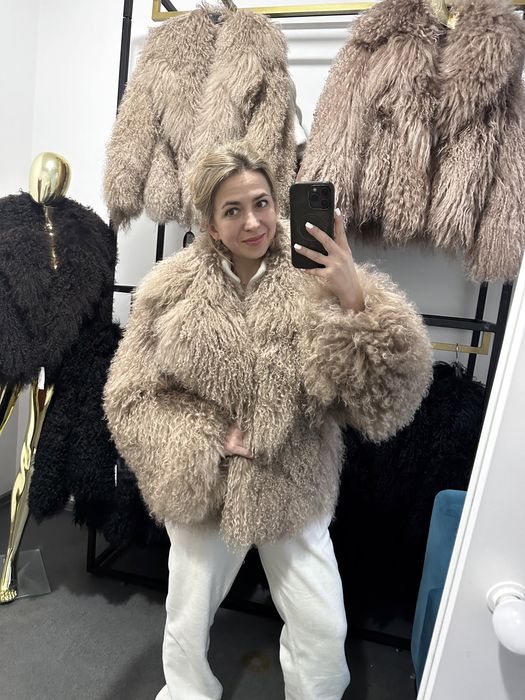 Шоколад , чорна лама натуральна цільна шуба , шубка з лами