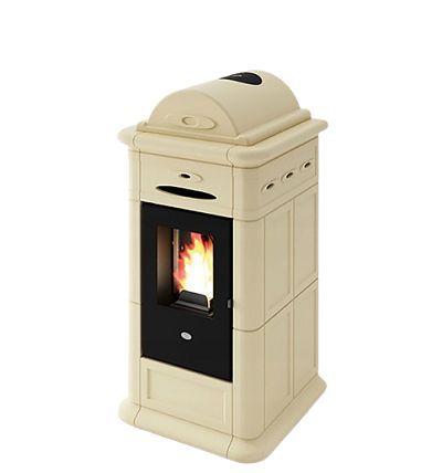 Piec kaflowy na pellet Adele 9kW beżowy z nadmuchem