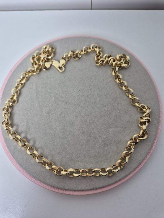 Złoty łańcuszek, splot rolo,ogniwa,masywny,585