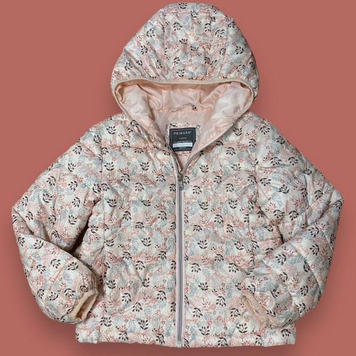 Casado Acolchoado Floral c/ Capuz Menina 6/7 anos