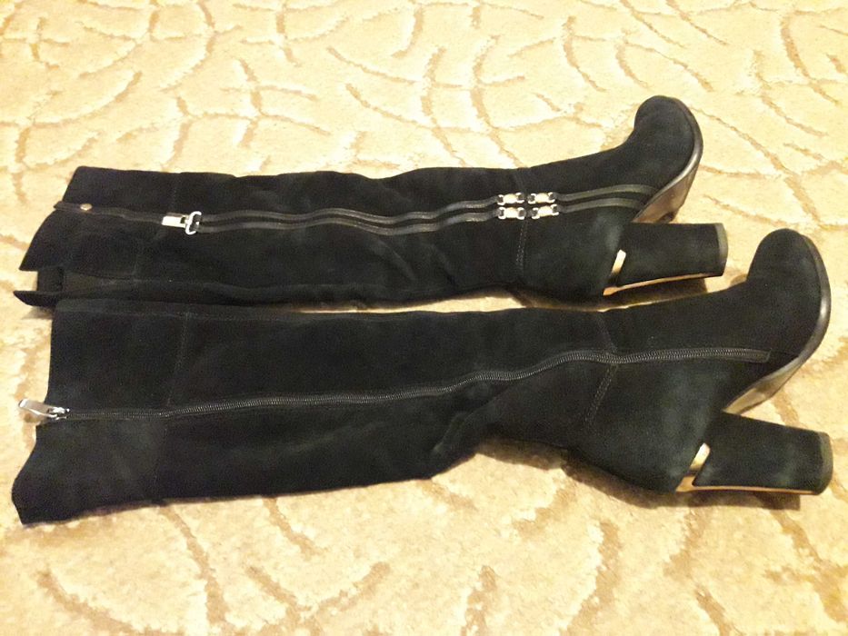 Сапоги ботфорти жіночі замшеві зима 35 р