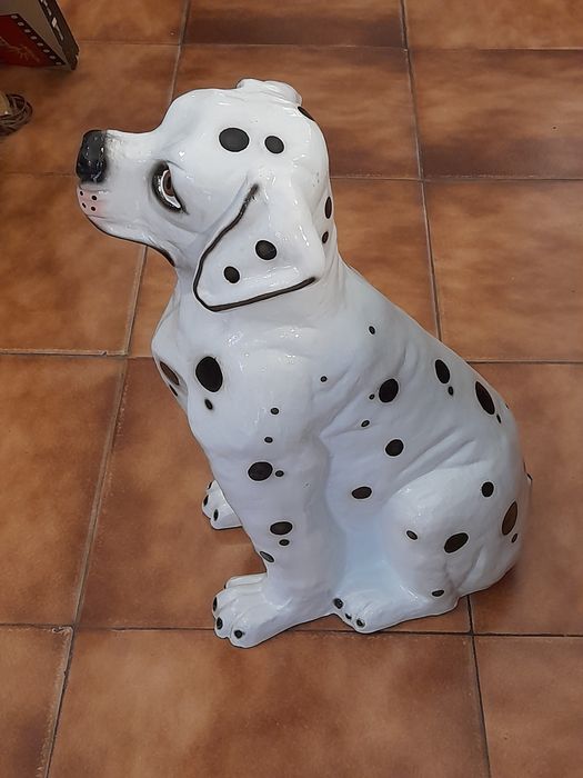 Cão DÁLMATA feito em barro - Louça de Portugal NOVO MODELO super fofo