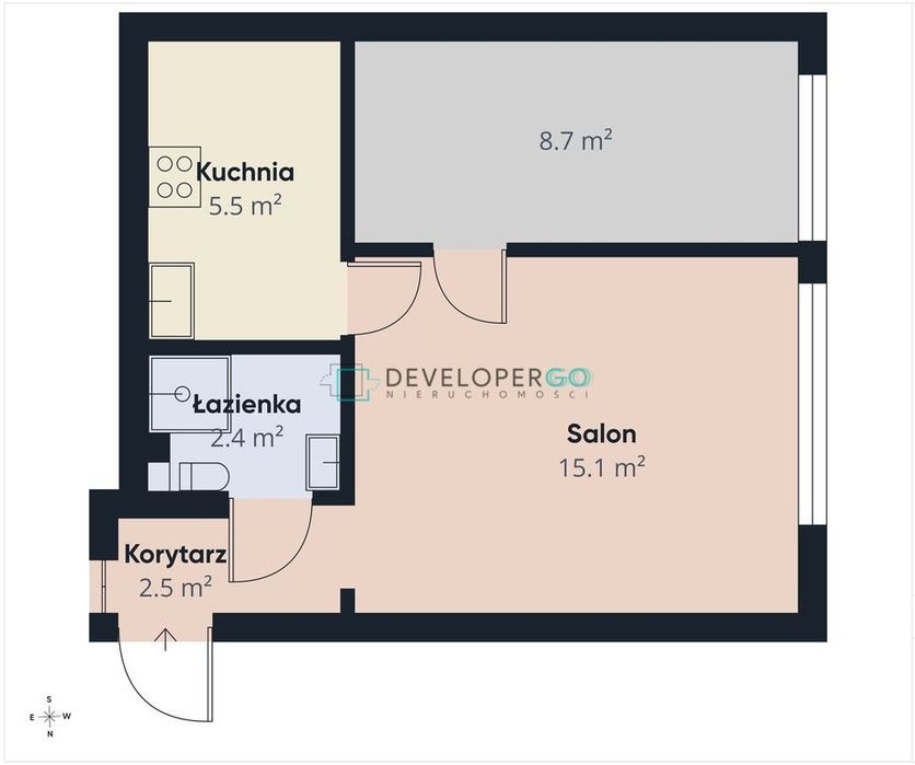 2 pokoje | 36,55 m² | Po remoncie | Centrum Pisza