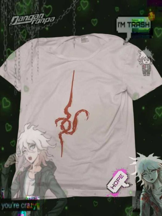 cosplay nagito komaeda danganronpa koszulka + płaszcz