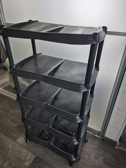 Полка стійка пластикова для взуття на 5 ярусів