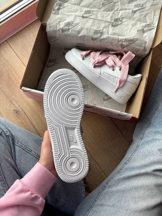 Кеди Nike Air Force 1 Low Custom Lanvin Laces Pink / кеды Найк Форс 1