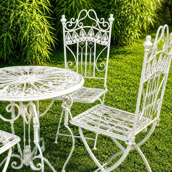 Conjunto de Jardim Vintage Campestre — Mesa + 4 Cadeiras